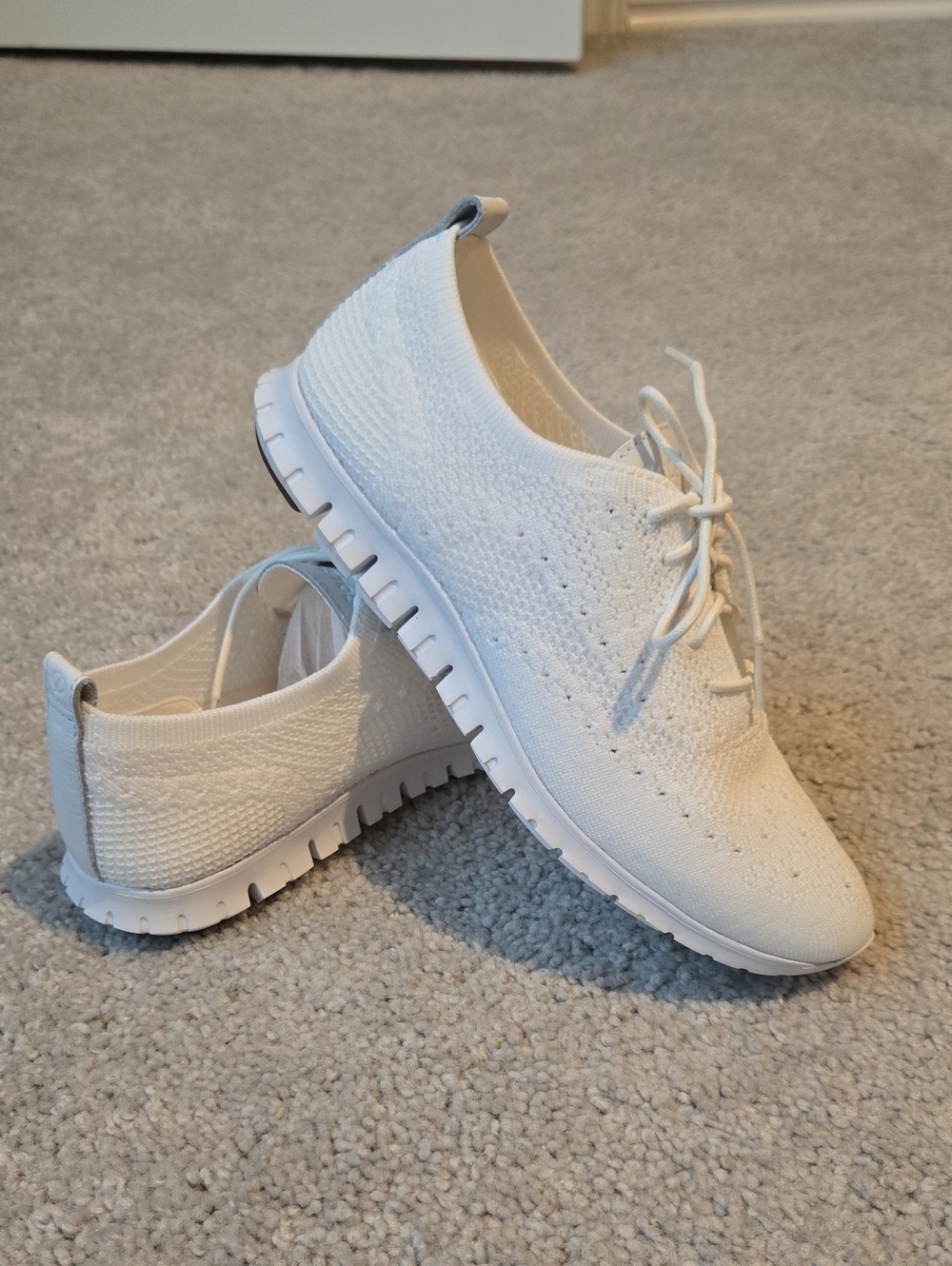 Cole Haan Women’s White Knit Lace-Up Sneakers